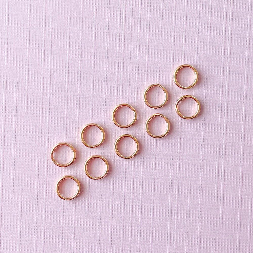 6mm Shiny Gold Filled Double Split Jump Ring - 10 Pack