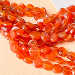 7mm Carnelian Organic Coin Strand