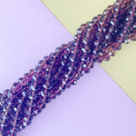 8mm Translucent Grape Faceted Chinese Crystal Rondelle Strand