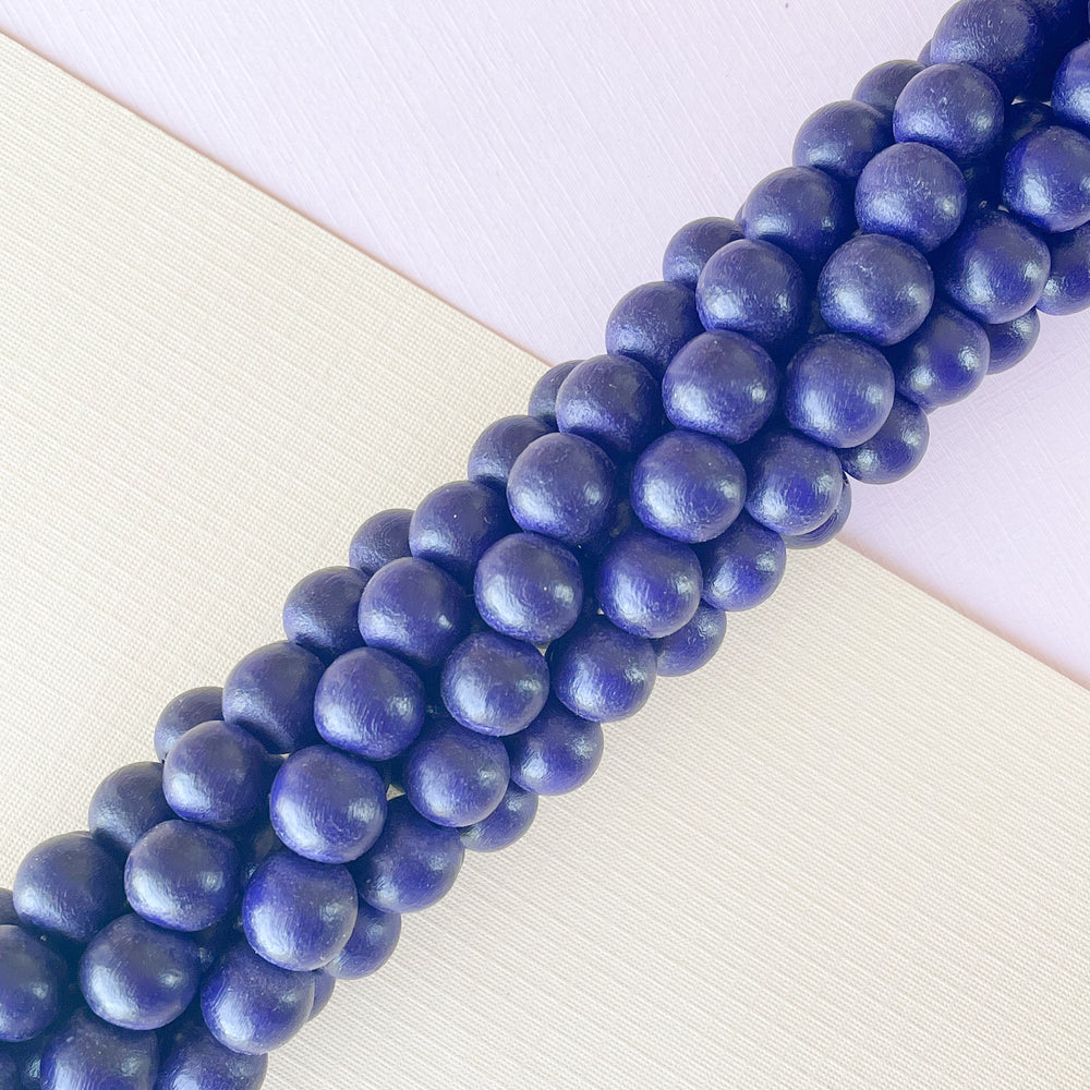 10mm Navy Wood Round Strand