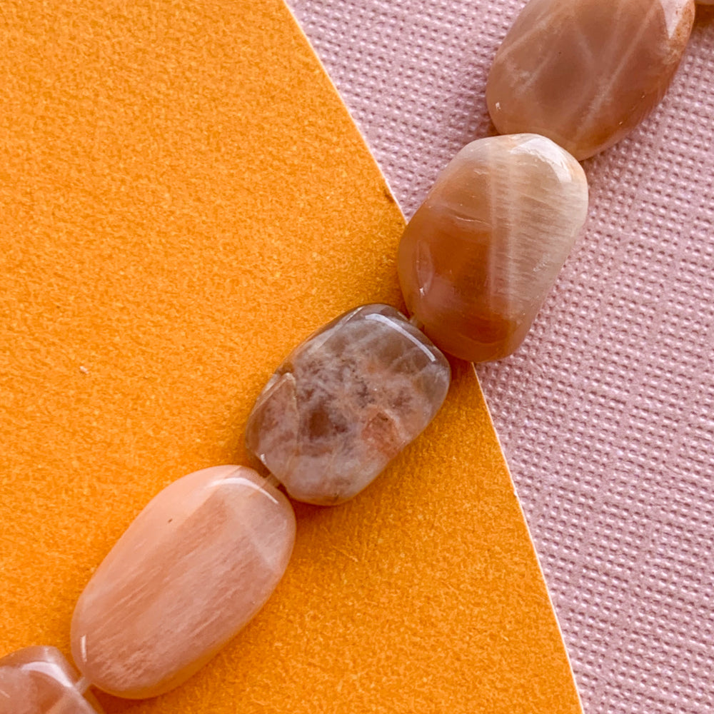 6mm Smooth Sunstone Nugget Strand