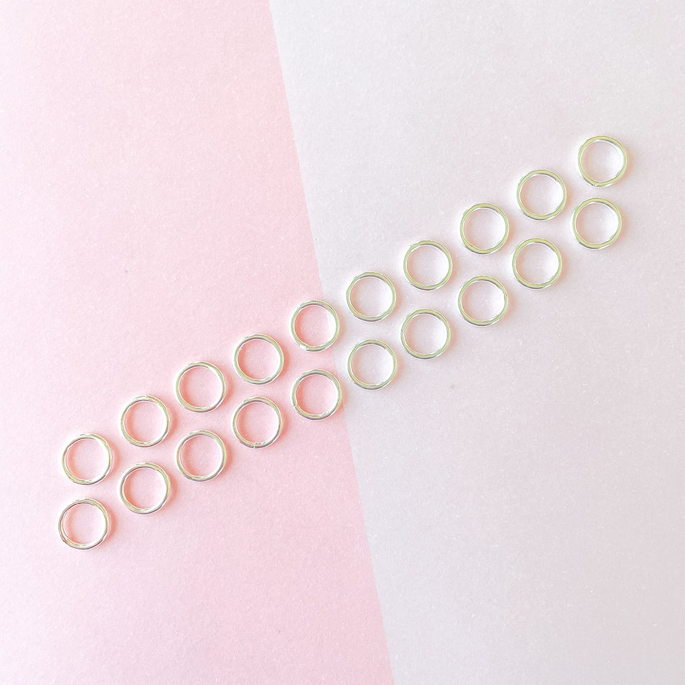 8mm Silver Soldered Jump Ring - 20 Pack