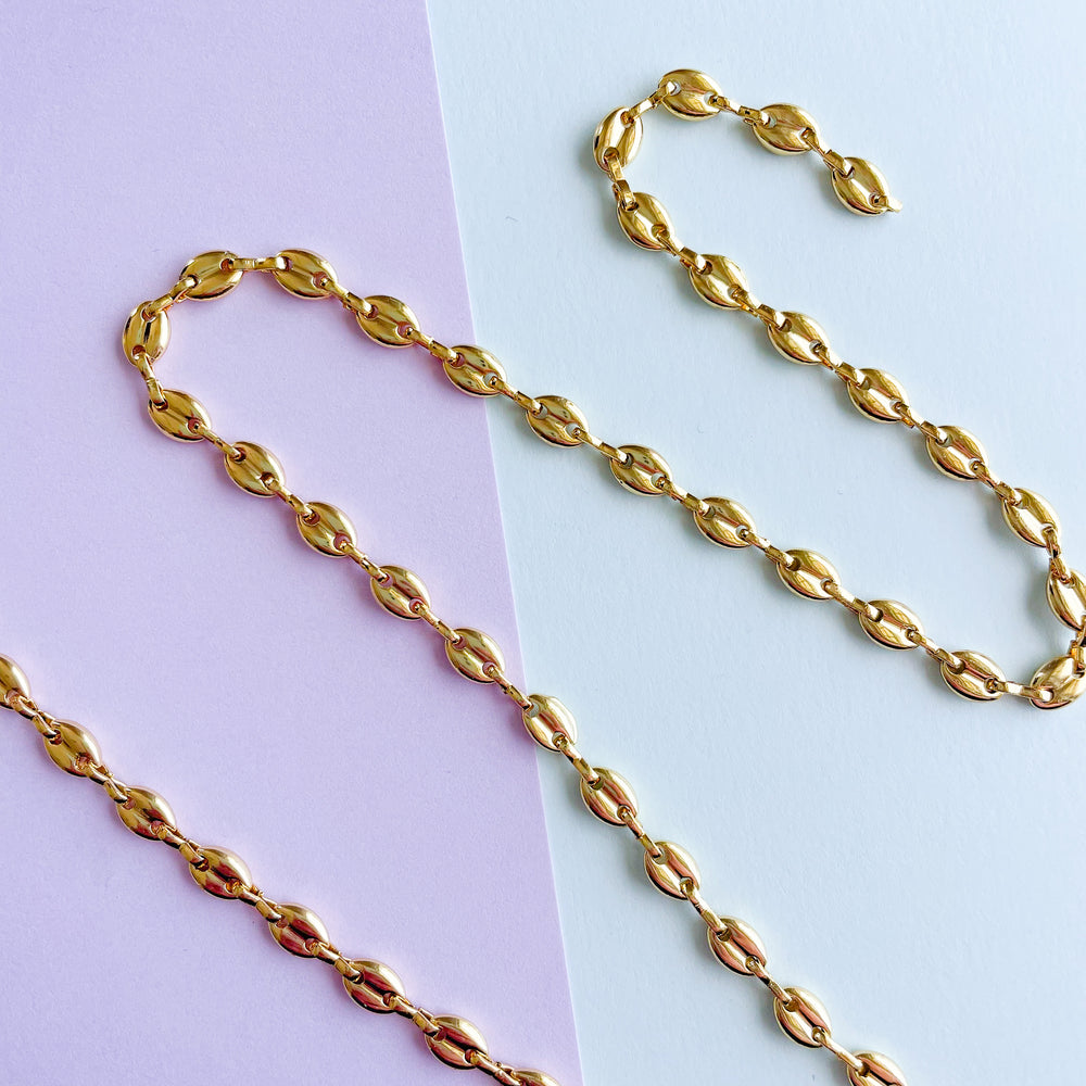 6mm Gold Plated Nautical Oval Link Chain