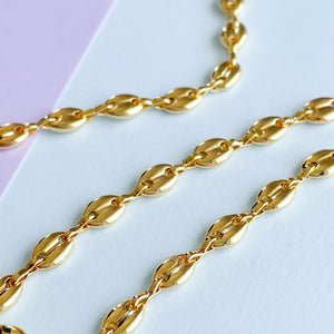 6mm Gold Plated Nautical Oval Link Chain