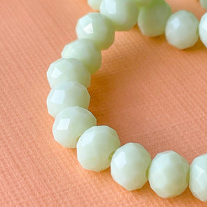 6mm Pale Mint Faceted Chinese Crystal Rondelles Strand