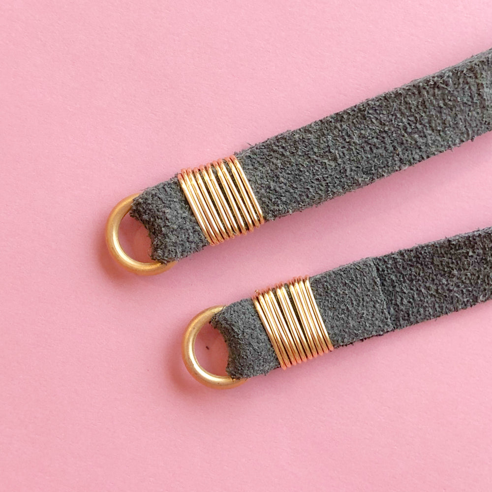 10mm Smoke Natural Suede Strap