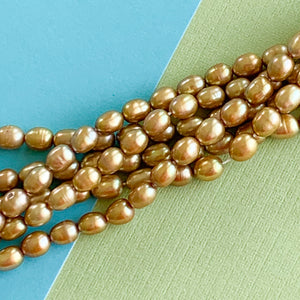 4mm Sand Freshwater Rice Pearl Strand