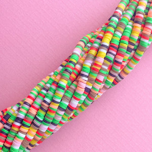 4mm Iguana Multicolor Polymer Clay Heishi  Strand