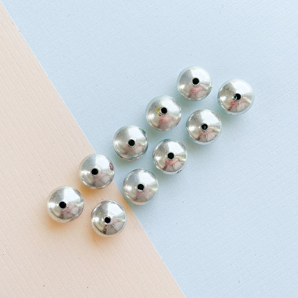 12mm Silver Brass Saucer Bead - 10 Pack