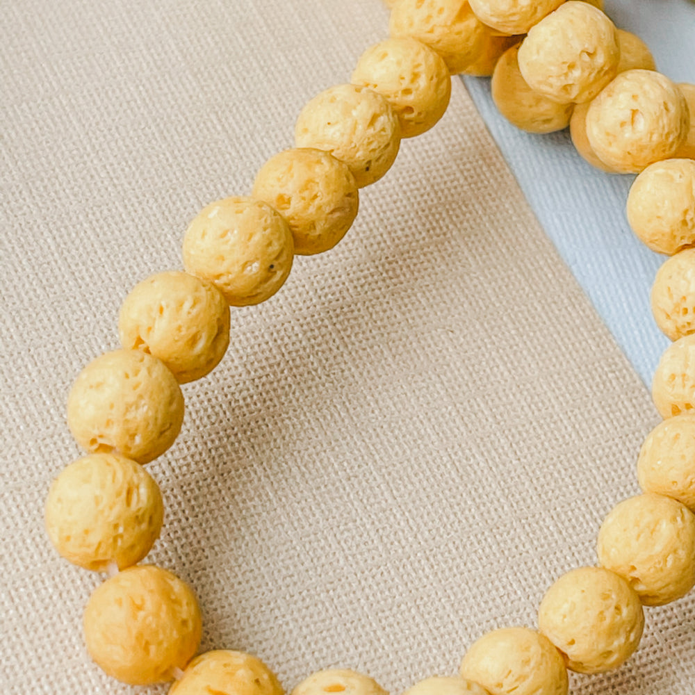 6mm Mustard Yellow Lava Rounds Strand