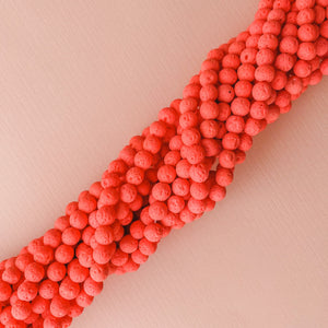 6mm Neon Red Lava Rounds Strand