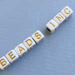 6mm Gold Letter Acrylic Cube Bead Pack