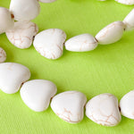 12mm White Magnesite Heart Strand