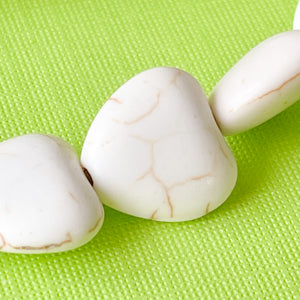 12mm White Magnesite Heart Strand