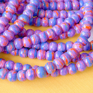 6mm Mixed Berry Acrylic Coated Glass Rondelles Strand