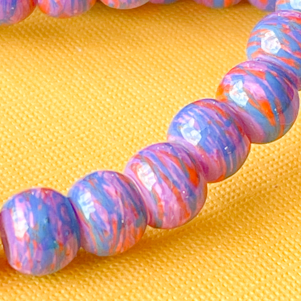 6mm Mixed Berry Acrylic Coated Glass Rondelles Strand