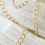 5mm Brushed Gold Curb Chain - Christine White Style