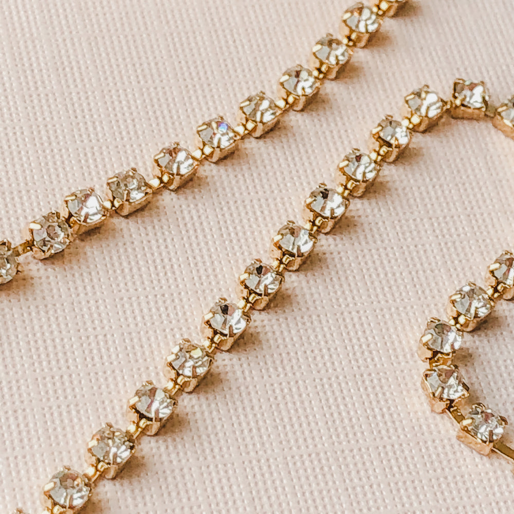 3mm Rhinestone Chain - Christine White Style