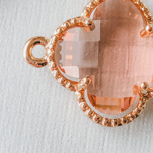 16mm Blush Crystal Gold Quatrefoil Connector