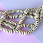 10mm Tan Coconut Shell Rondelle Strand