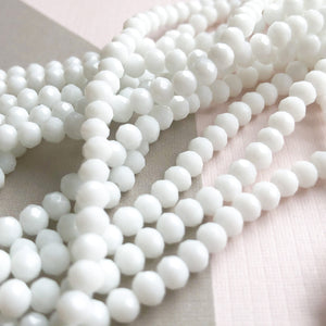 4mm White Faceted Chinese Crystal Rondelle Strand