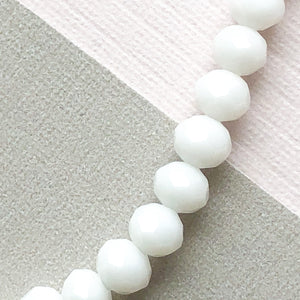 4mm White Faceted Chinese Crystal Rondelle Strand