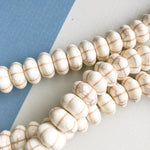 12mm White Magnesite Melon Bead Strand