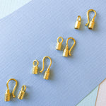 12mm Gold Textured Shepherd's Hook Clasp - 4 Pack