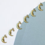 18mm Antique Bronze Crescent Moon Charm - 6 Pack