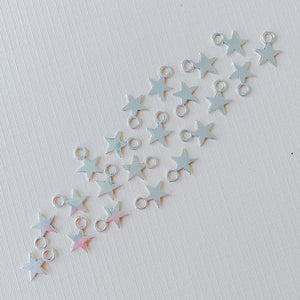 8mm Silver Pewter Star Charm - 20 Pack