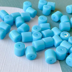 8mm Sky Blue Glass Cylinder - 46 Pack