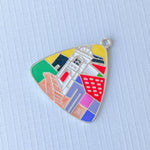 30mm Vista Enameled Pewter Triangular Pendant