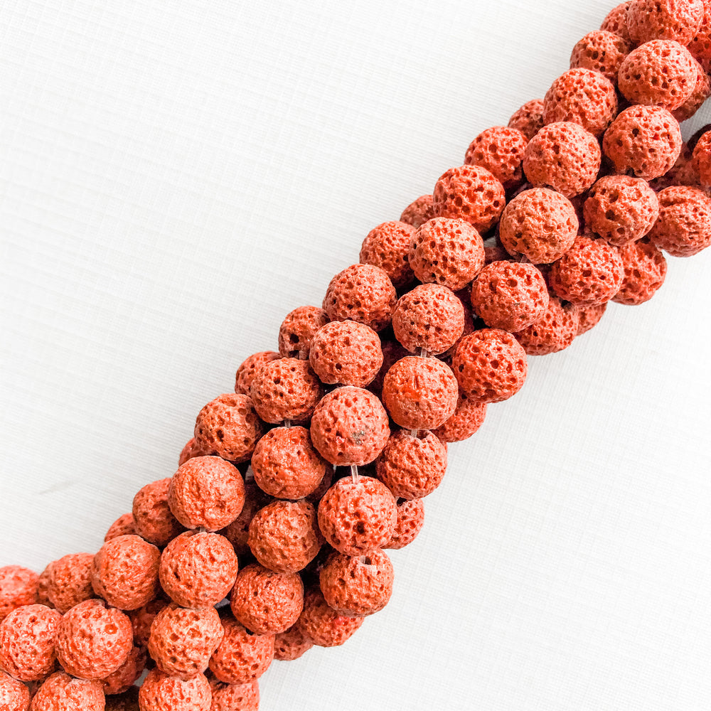 10mm Rust Red Lava Strand