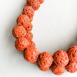 10mm Rust Red Lava Strand - Christine White Style