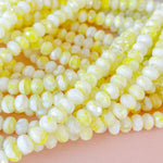 6mm Daisy Yellow Color Swirl Cut Crystal Strand