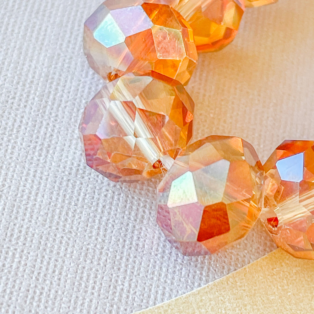 10mm Mystic Copper Faceted Chinese Crystal Rondelle