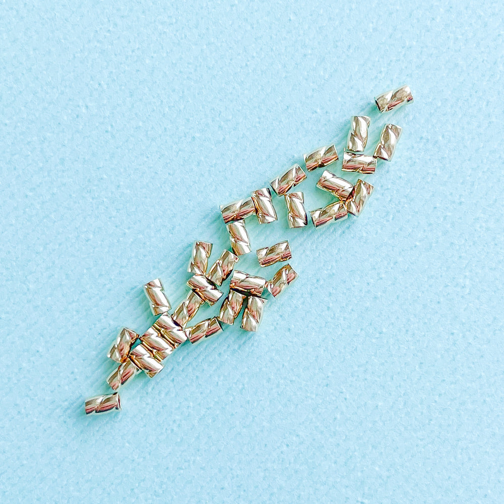 3mm Gold Fill Tornado Crimp Bead - 20 Pack