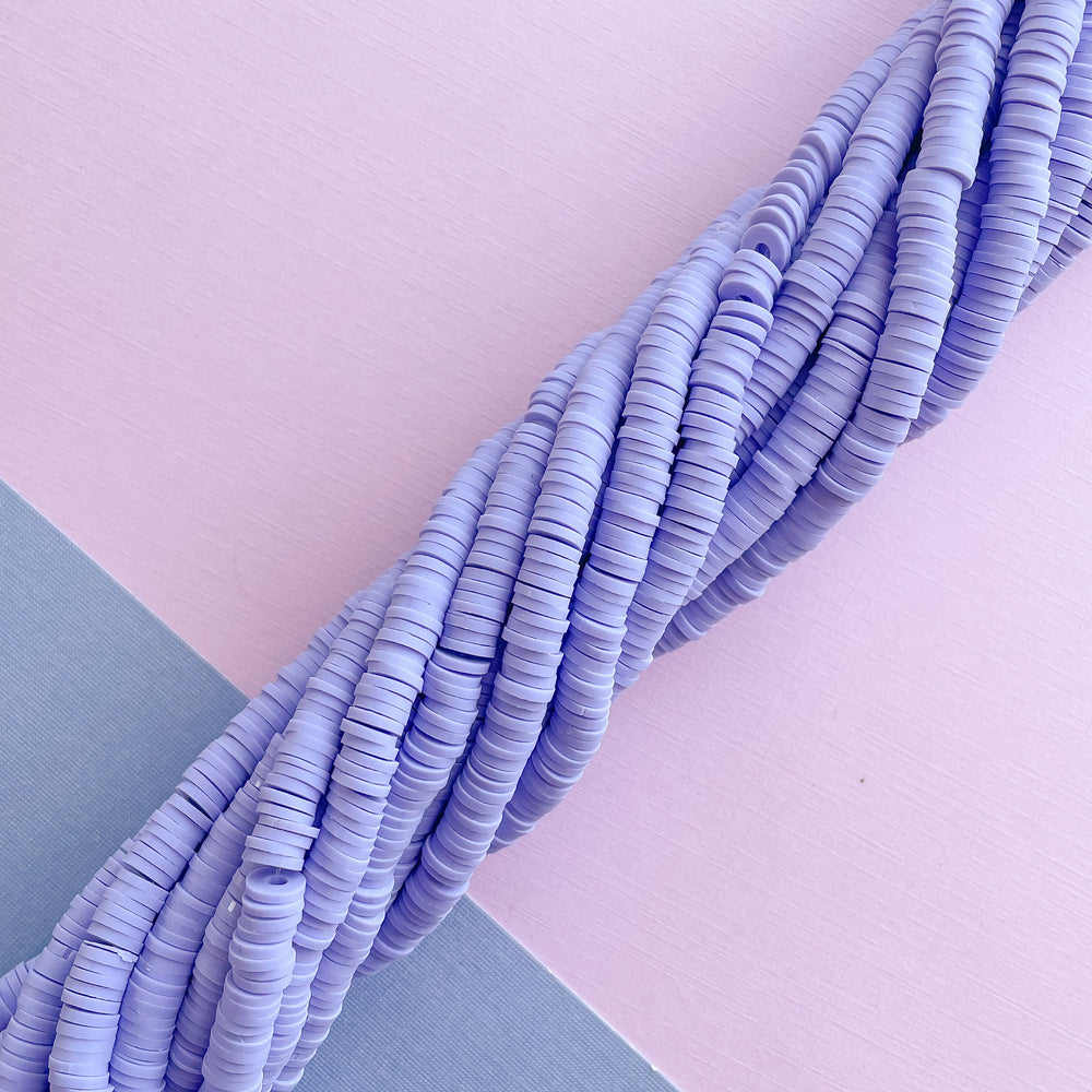 6mm Lavender Polymer Clay Heishi Strand