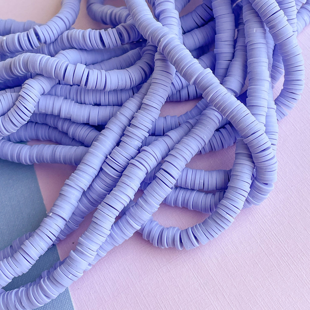 6mm Lavender Polymer Clay Heishi Strand