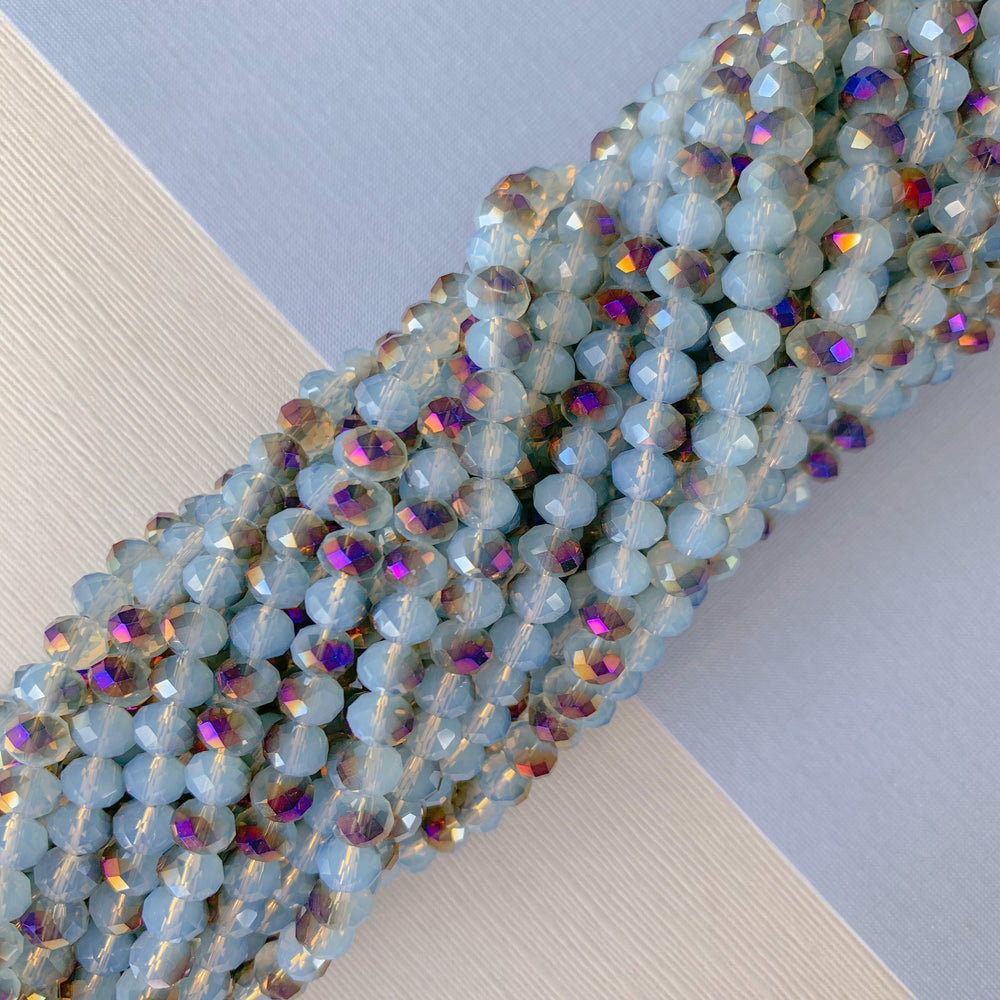 6mm Two-Tone Periwinkle Haze Faceted Chinese Crystal Strand