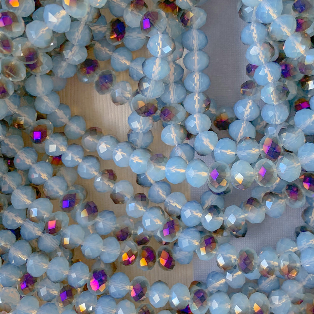 6mm Two-Tone Periwinkle Haze Faceted Chinese Crystal Strand