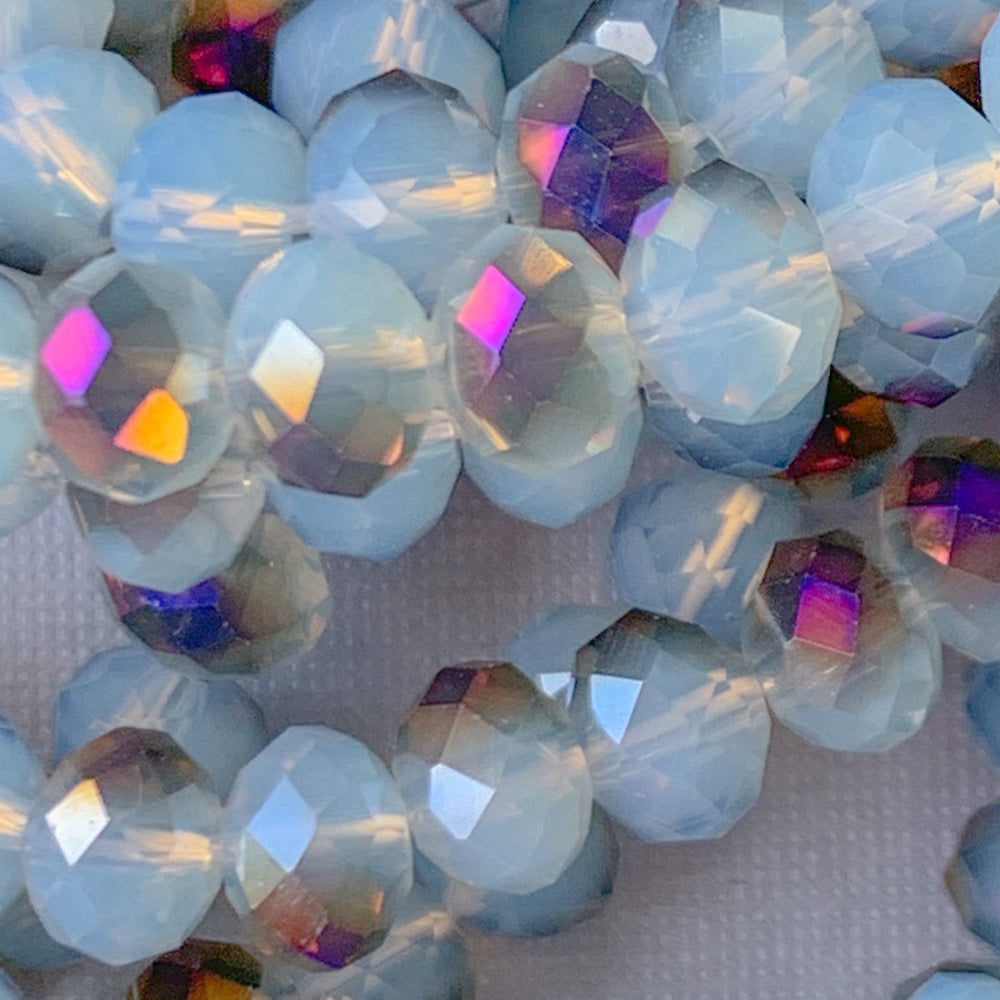 6mm Two-Tone Periwinkle Haze Faceted Chinese Crystal Strand