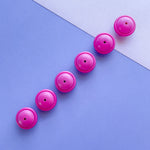 23mm Matte Magenta Vintage Resin Saucer Beads - 6 Pack