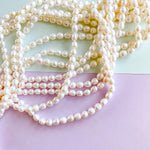 8mm White Freshwater Uniform Rice Pearl Strand