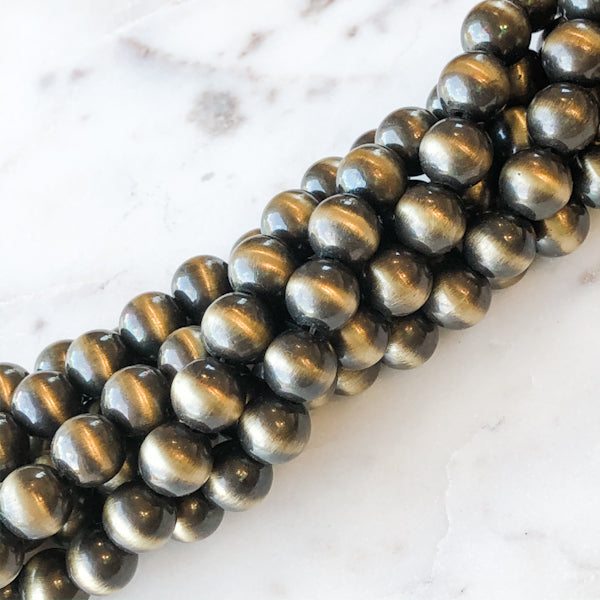 8mm Metallic Gold Native Rounds Strand