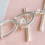 37mm Shiny Silver Equestrian Toggle - 2 Pack