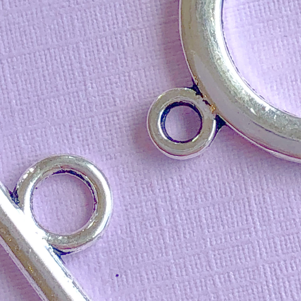 35mm Distressed Silver Toggle Clasp - 2 Pack