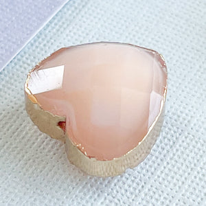 12mm Peachy Pink Faceted Crystal Bezel Heart - 3 Pack