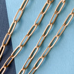 11mm Brushed Gold Plated Paperclip Chain