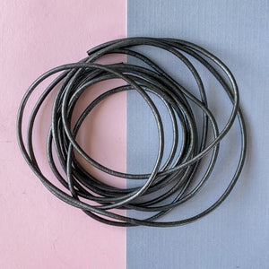 2mm Silver Round Leather Cord - 6' - Beads, Inc.